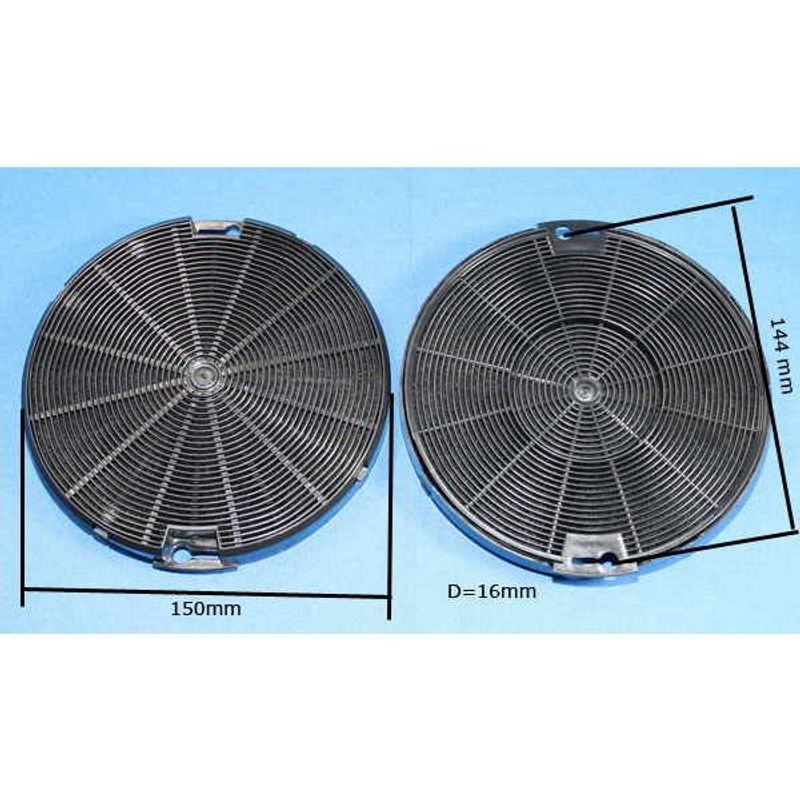 150x16 mm Sirkelformet kullfilter
